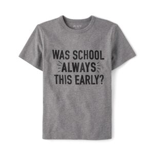 Boys Was School Always This Early Cotton Tee - Gray